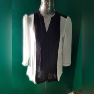 Black and white blouse size 8